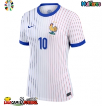 Camisa de Futebol França Kylian Mbappe #10 Equipamento Secundário Mulheres Europeu 2024 Manga Curta